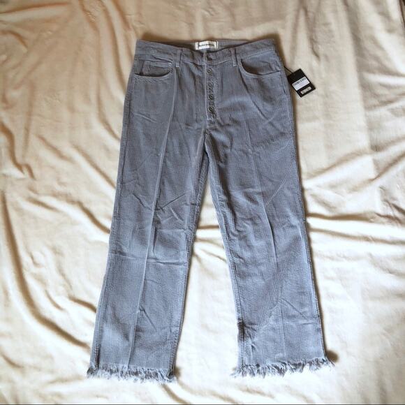 Reformation Jessie High Rise Corduroy Pants in Cloud - Picture 2 of 5